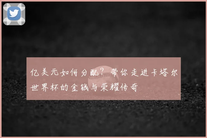 亿美元如何分配？带你走进卡塔尔世界杯的金钱与荣耀传奇